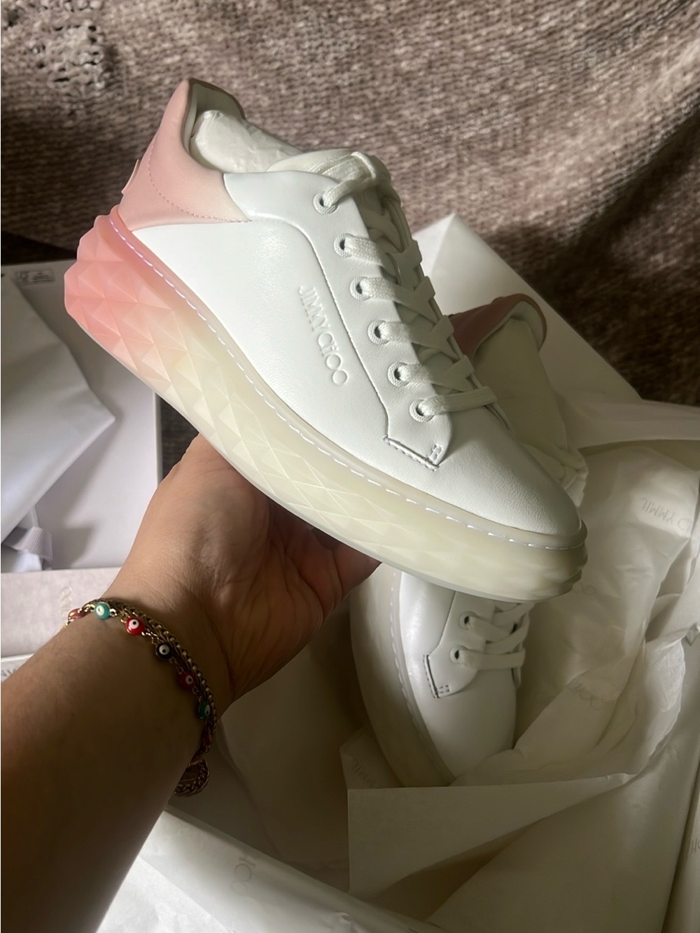 Jimmy Choo Diamond Maxi White/Macaron Mix